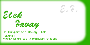 elek havay business card